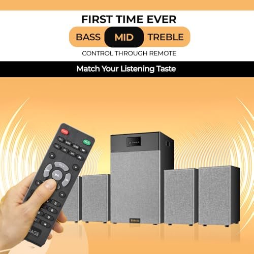 OBAGE Classic-10 4.1 Home Theatre System | 350W Peak Output | 10" Woofer | Bluetooth 5.3, HDMI ARC, Optical in, USB, FM, AUX | Powerful Bass Surround Sound for TV, Music & Movies - Image 7