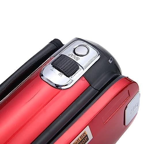 Digital Video Camera, Full HD 1080P Camcorder with 16x Zoom, 16MP, 3-inch Screen, Night Vision, Anti-Shake, 270 Degree Rotation, 32GB Storage, Red, for Vlogging - Image 4