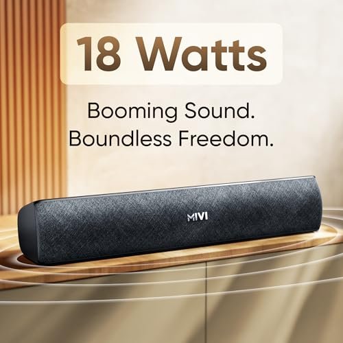 Mivi Fort Q18 Soundbar with 18W Bluetooth Speakers Soundbar, 2.0 Channel with 2 in-Built Full-Range Speakers, Multiple Input Modes, 6H Playtime, 2000mAh, Made in India Sound bar for TV - Image 6