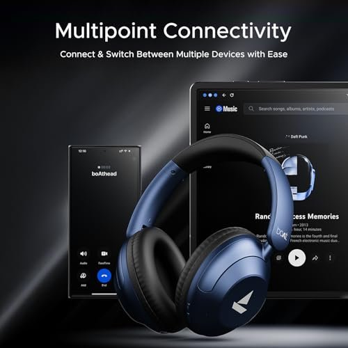 boAt Rockerz 650 Pro (2025 Launch),Touch/Swipe Controls,Dolby Audio,80Hrs Battery,2Mics Enx,Fast Charge,App Support,Dual Pair,Bluetooth Over Ear Headphones,Wireless Headphone with Mic (Starry Night) - Image 6