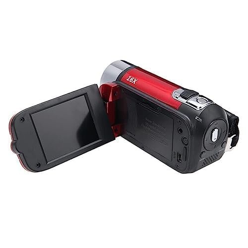 Digital Video Camera, Full HD 1080P Camcorder with 16x Zoom, 16MP, 3-inch Screen, Night Vision, Anti-Shake, 270 Degree Rotation, 32GB Storage, Red, for Vlogging - Image 7
