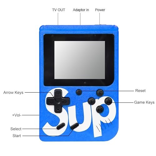 VGRASSP Two Player 400 in 1 Handheld Video Game Console for Kids – Retro Portable Console with Built-in Classic Games, Rechargeable Battery, Gift for Boys & Girls - Color As Per Stock - Image 6