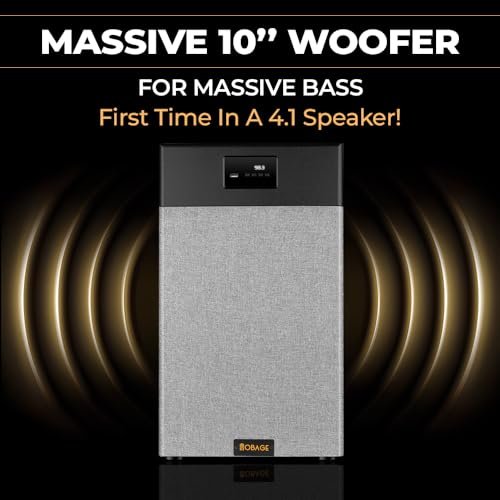 OBAGE Classic-10 4.1 Home Theatre System | 350W Peak Output | 10" Woofer | Bluetooth 5.3, HDMI ARC, Optical in, USB, FM, AUX | Powerful Bass Surround Sound for TV, Music & Movies - Image 6