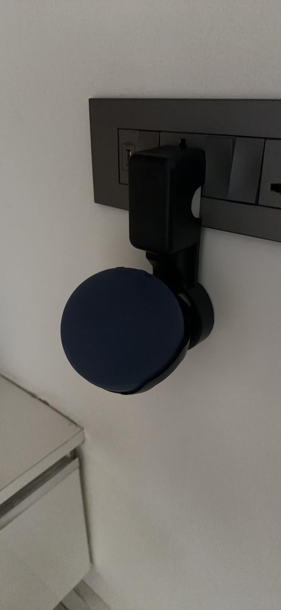 Saifsmart Outlet Wall Mount Hanger Holder Stand Accessories Case Built-in Plug Cable Management for Echo Dot 4th Gen/Echo Dot 5th Gen Smart Speaker (Black) - Image 3