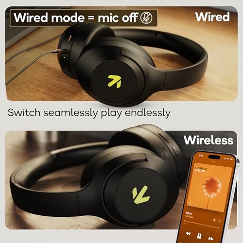 GOBOULT Flex On Ear Bluetooth Headphones with 80H Playtime, 40mm Bass Drivers, Zen™ ENC Mic, Type-C Fast Charging, BT 5.4, AUX, 60ms Low Latency, IPX5, Wireless Headphone(Jet Black)