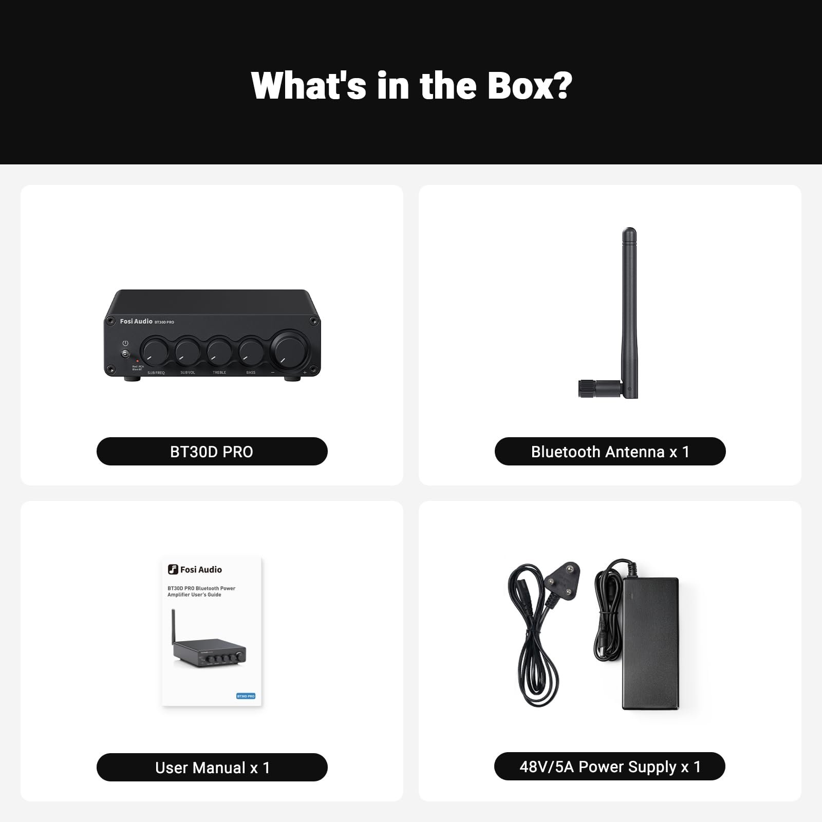 Fosi Audio BT30D Pro TPA3255 Hi-Fi Bluetooth 5.0 Stereo Audio Receiver Amplifier 2.1 Channel Mini Integrated Amp 165 Watt x2+350 Watt for Home Desktop Bookshelf Speakers/Subwoofers with 48V Power - Image 3