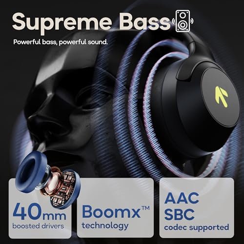 GOBOULT Flex On Ear Bluetooth Headphones with 80H Playtime, 40mm Bass Drivers, Zen™ ENC Mic, Type-C Fast Charging, BT 5.4, AUX, 60ms Low Latency, IPX5, Wireless Headphone(Jet Black) - Image 3