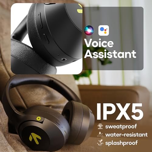 GOBOULT Flex On Ear Bluetooth Headphones with 80H Playtime, 40mm Bass Drivers, Zen™ ENC Mic, Type-C Fast Charging, BT 5.4, AUX, 60ms Low Latency, IPX5, Wireless Headphone(Jet Black) - Image 4
