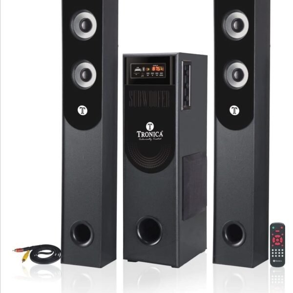 TRONICA TR-1501 Auxiliary, Bluetooth Deep Bass Home Theater with Subwoofer 2.1 Channel with 55W Premium Signature Sound, Multiple Connectivity Modes, Master Remote and Sleek Finish (Black)