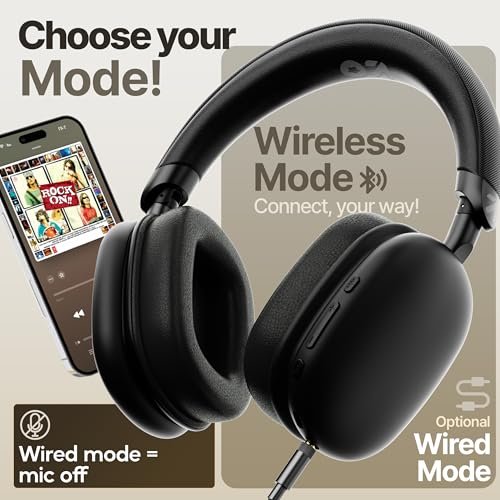 GOBOULT Fluid X Headphones Bluetooth Wireless with 60H Playtime, 40mm Drivers, Zen ENC Mic, Type-C Charging, Combat™ Gaming, BTv 5.4, Headphones Wireless with mic (Jet Black) - Image 6