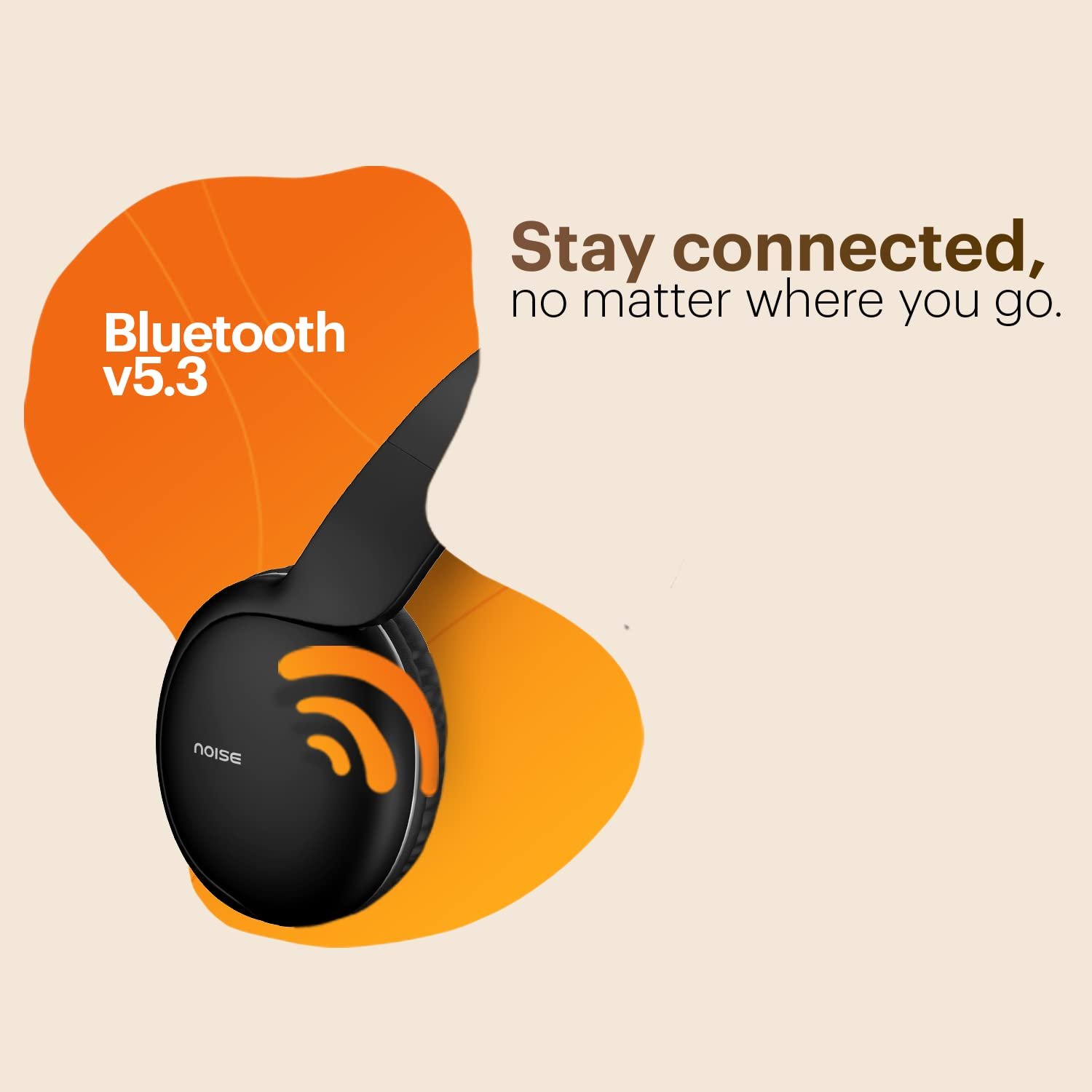 Noise Two Wireless On Ear Headphones with 50 Hours Playtime, Low Latency(up to 45ms), 4 Play Modes, Dual Pairing, BT v5.3 (Bold Black) - Image 3