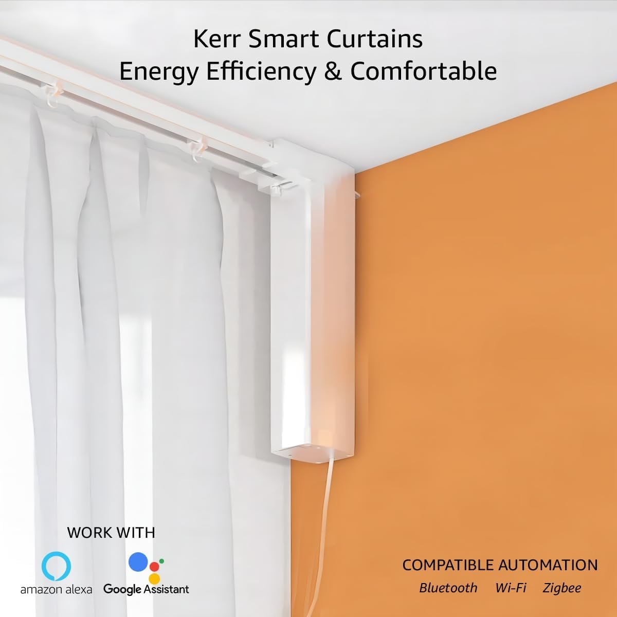 Kerr Smart Curtain Motor | Tuya Zigbee | Supports One Touch, Remote, APP & Voice Control | Compatible with Alexa and Google Home. (Motor) (Gateway Required for Zigbee - Image 8
