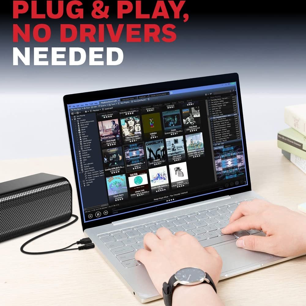 Honeywell Moxie V500 10W Portable USB Wired Soundbar, Speaker for PC,Desktop and Laptop with Volume Control and 3.5 mm AUX,2.0 Channel,52mmX2 Drivers,Plug &Play,2 Yrs Maufacuturer Warranty - Image 6