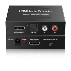 Sounce HDMI Audio Extractor HDMI to Optical SPDIF Toslink Converter HDMI Video Adapter Splitter-DAC Analog Stereo R/L Audio for Blu-ray DVD Players,Xbox One, Sky HD Box, PlayStation