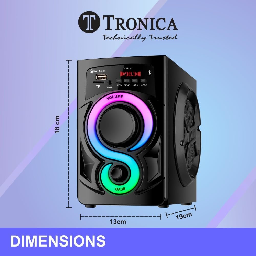 TRONICA Enjoy 3.0 30W Bluetooth Mini Home Theater System with RGB Lights,All Function Remote,PenDrive/FM/AUX/Smart TV Compatible (Enjoy-3)