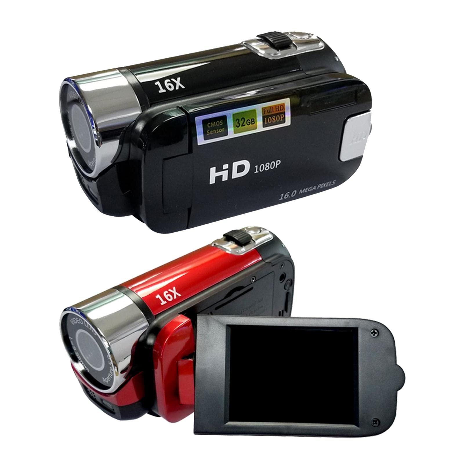 MERISHOPP 1080P Hd Camcorder LCD Video Camera Recorder 16X Zoom Night Vision -EU Red Cameras & Photo | Camcorders - Image 3