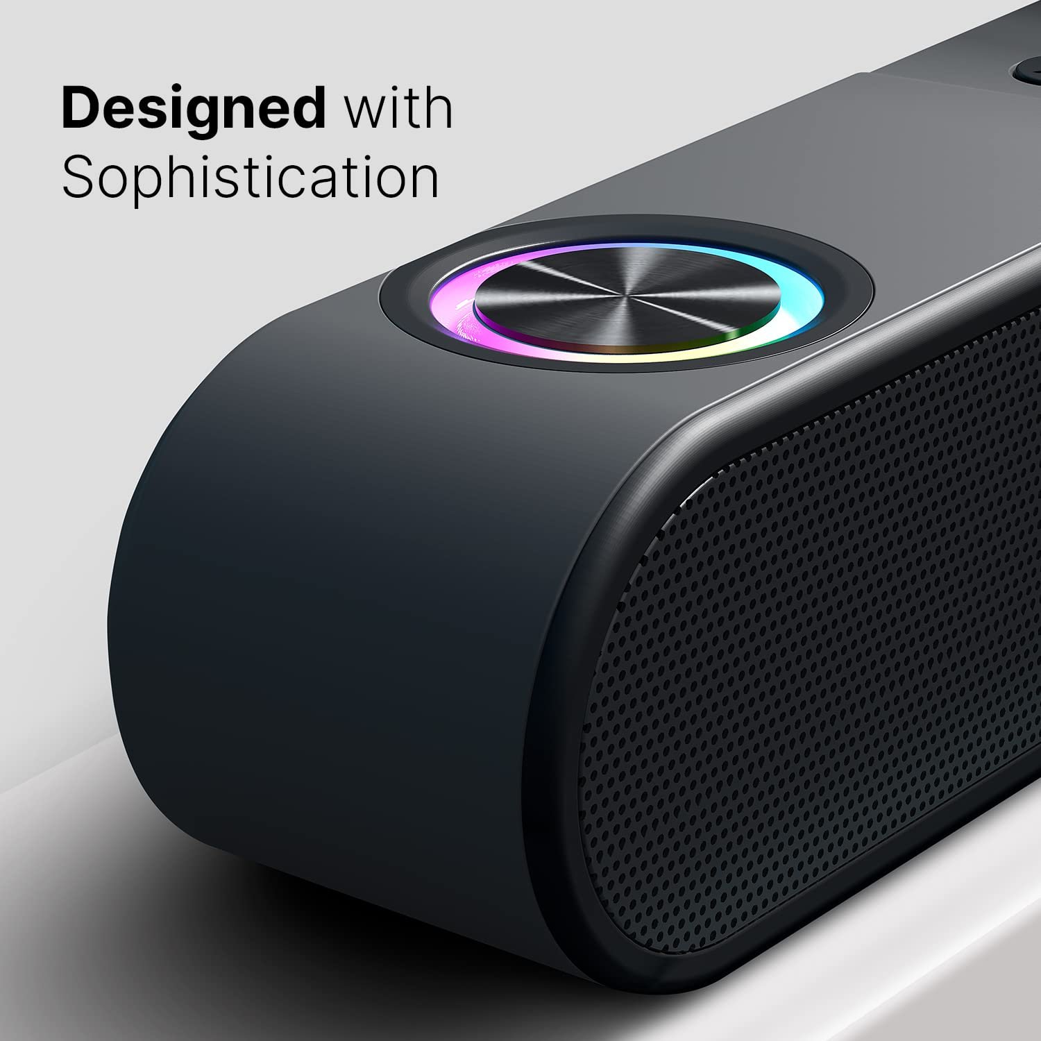 CrossBeats Blaze B24 Bluetooth Soundbar 24W, Gaming RGB Lights, AUX, Bluetooth, USB, FM & TWS I Fast SnapCharge Battery, Multiport Connectivity, BT Speaker for TV, Mobile, PC, Laptops, Tablets Black - Image 6