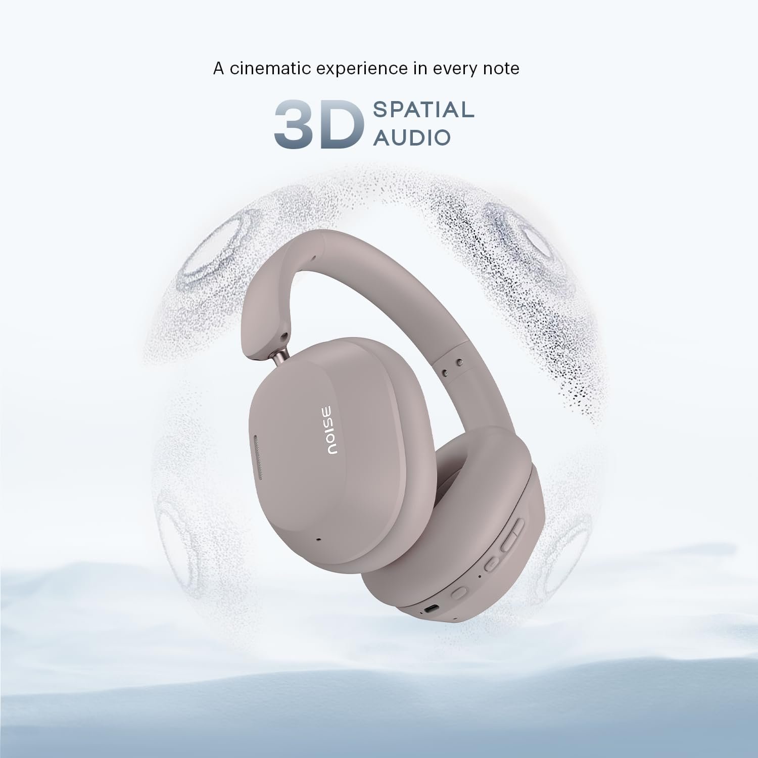 Noise Airwave Max 5 Wireless Over-Ear Headphones with Adaptive Hybrid ANC (up to 50dB), HFA Tech, 80H Playtime, Dual Pairing(Mauve Haze) - Image 9