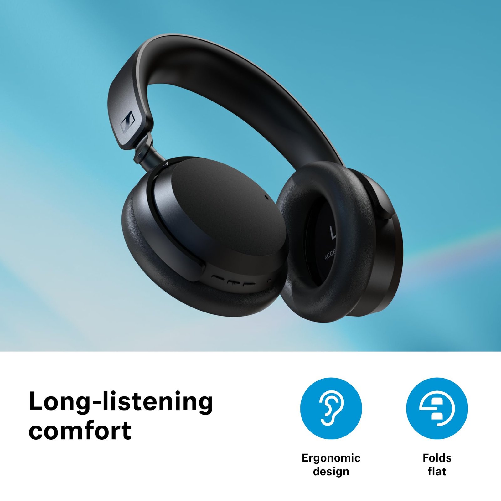 Sennheiser ACCENTUM Wireless Over Ear Headphones, German Design, Hybrid ANC, 50H Battery, Multipoint Connectivity, Crystal Clear Calls, 10 Min Quick Charge = 5Hr Playback, 2Y Warranty, White - Image 3