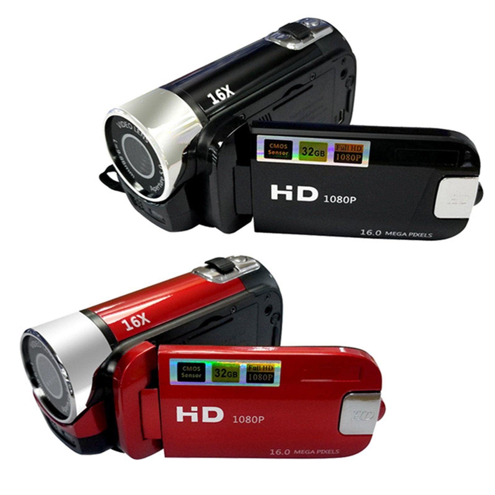 MERISHOPP 1080P Hd Camcorder LCD Video Camera Recorder 16X Zoom Night Vision -EU Red Cameras & Photo | Camcorders - Image 4