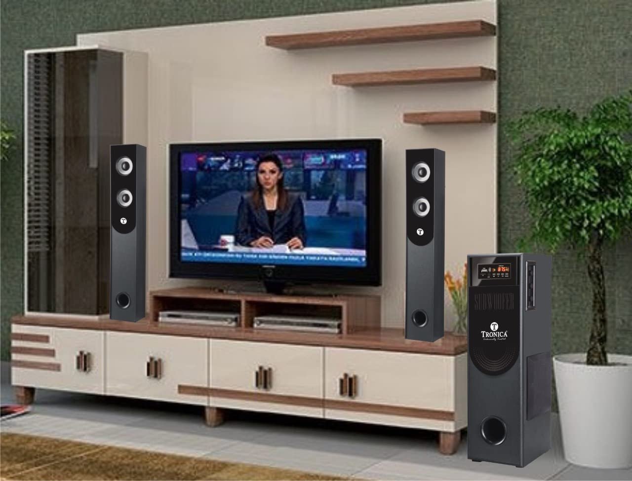 TRONICA TR-1501 Auxiliary, Bluetooth Deep Bass Home Theater with Subwoofer 2.1 Channel with 55W Premium Signature Sound, Multiple Connectivity Modes, Master Remote and Sleek Finish (Black) - Image 5