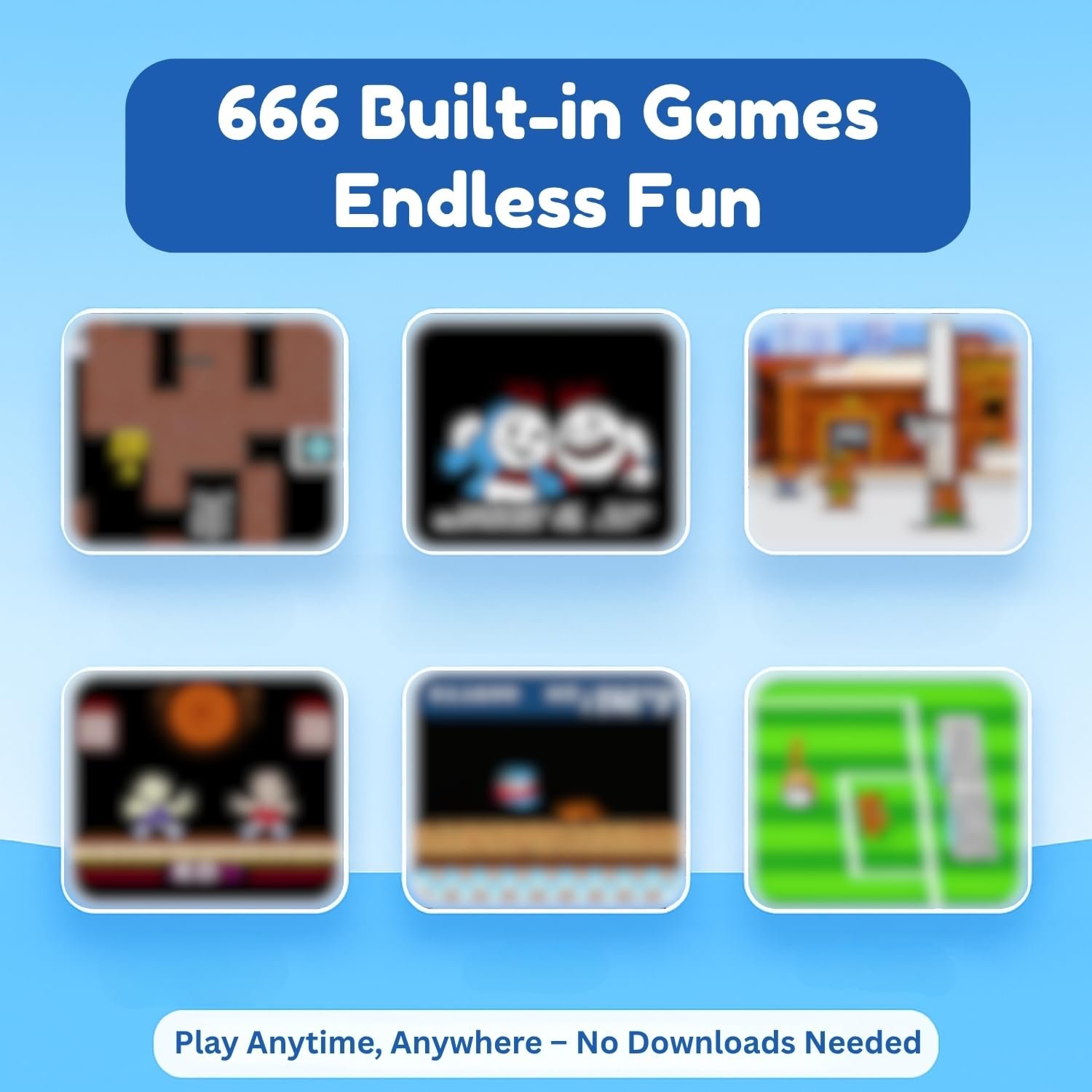 TOYTONIC Retro Handheld Gaming Console for Kids & Adults â 666-In-1 Built-in Classic Video Games â Rechargeable Game Console for Boys 7-14 Years â TV Output â Portable Toy Gift - Image 6