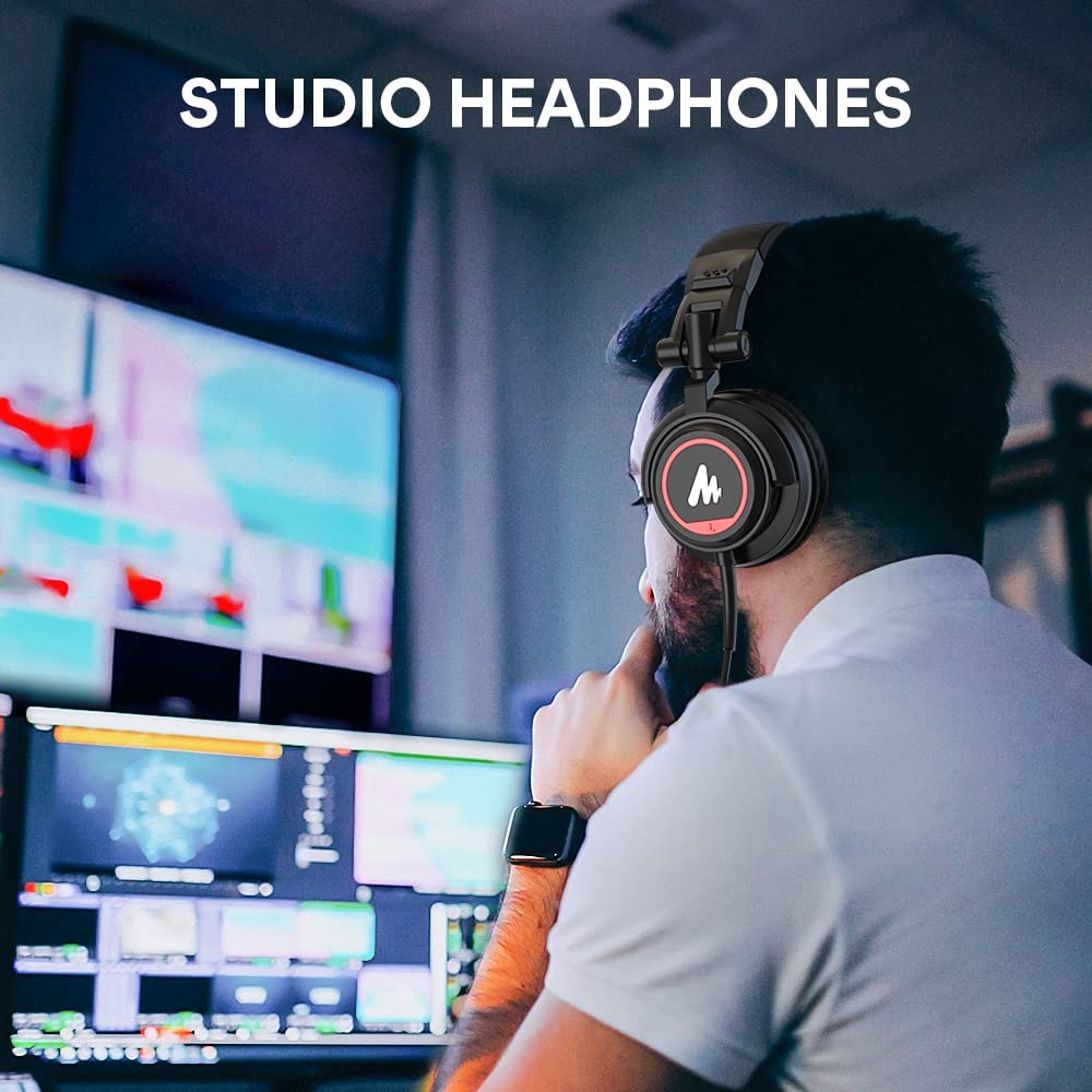 Maono AU-MH501 Over-Ear Studio Monitoring Headphones for Recording Studio, Youtuber, Music Creation with 50mm Driver and Lightweight Foldable Design - Image 7