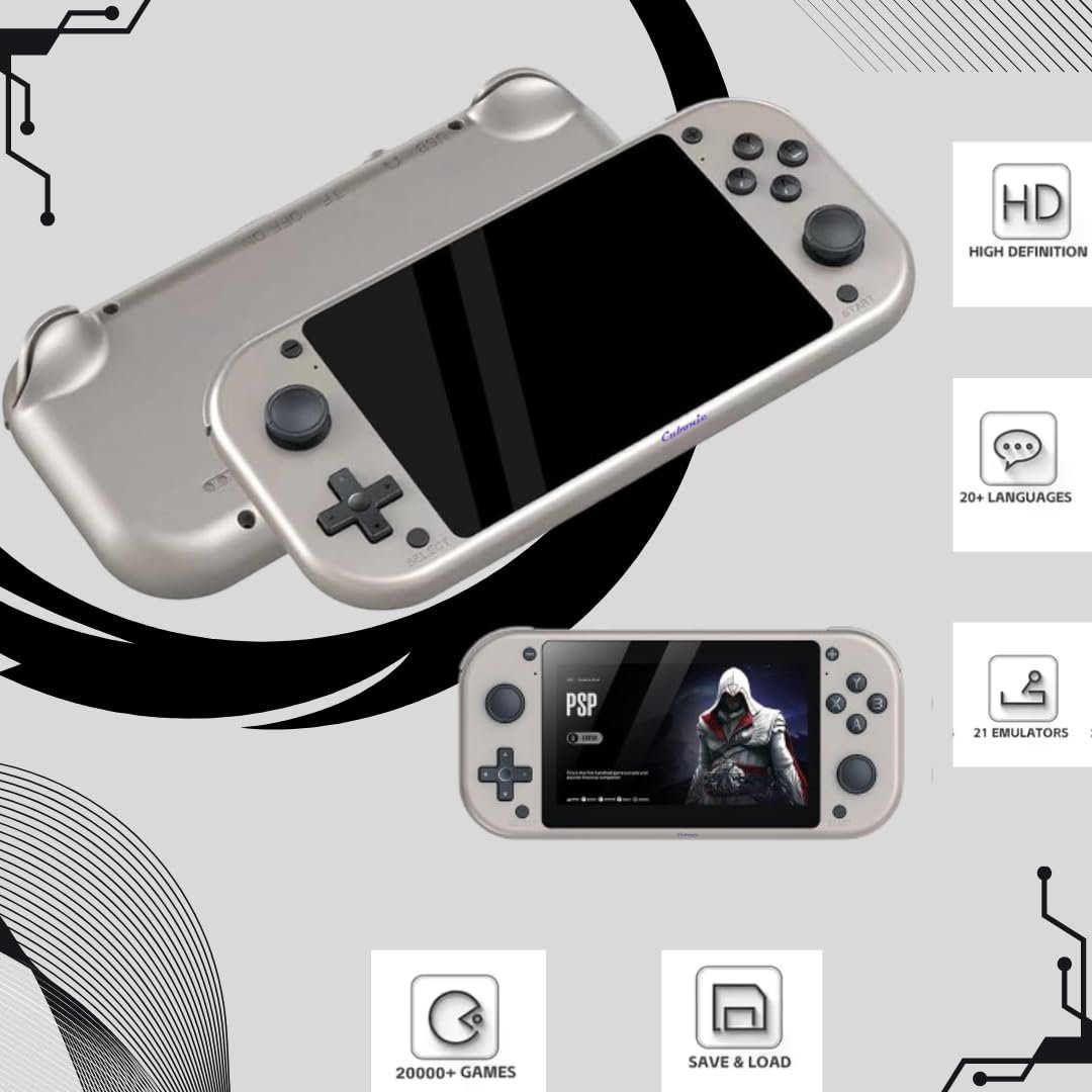 Cubonic MI7 Portable Gaming Console, Gray, 4.3-Inch HD Display, 20000+ Preloaded Retro Games, Built-in Stereo Speakers, Expandable Storage, Classic Controls, Long Battery Life - Image 3