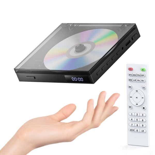 Mini DVD Player with HDMI & RCA Output, Small Movie Player-New 2025-HD 1080P for Smart TV,Region Free DVD Player with USB | Open-Tray Design | Compact & Travel-Friendly Movie Player