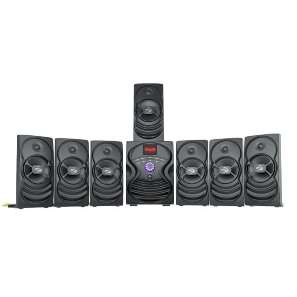 ZEBRONICS Omega 7.1 Home Theatre Speaker with 120W Output, Bluetooth v5.0, USB, AUX, FM Radio, Powerful Subwoofer, LED Display, Remote, Volume & Bass Control