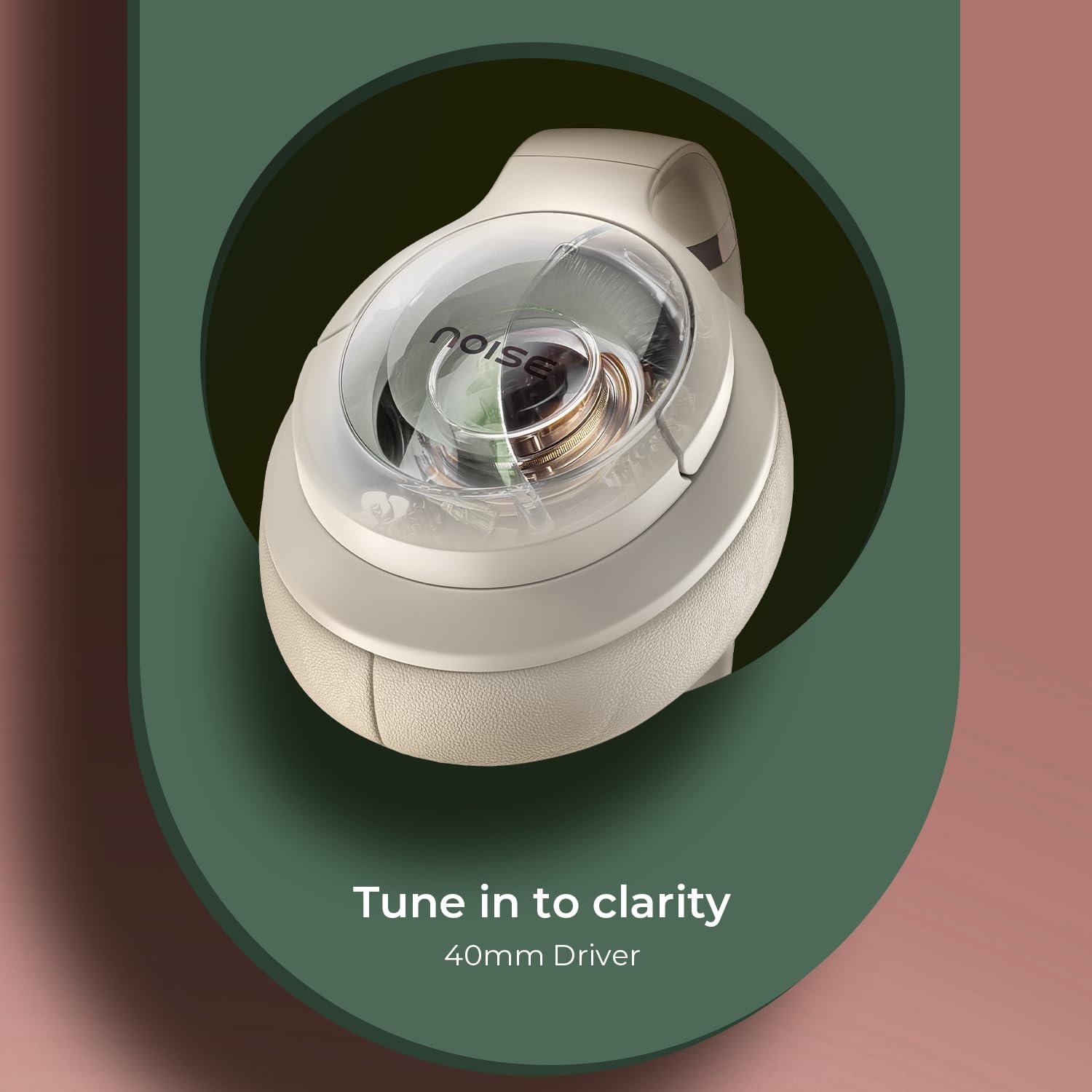 Noise Airwave Max 4 Wireless Over Ear Headphones with 70H Playtime, ENC, 40mm Driver, Low Latency(up to 40ms), Dual Pairing, BT v5.4 (Calm Beige) - Image 3