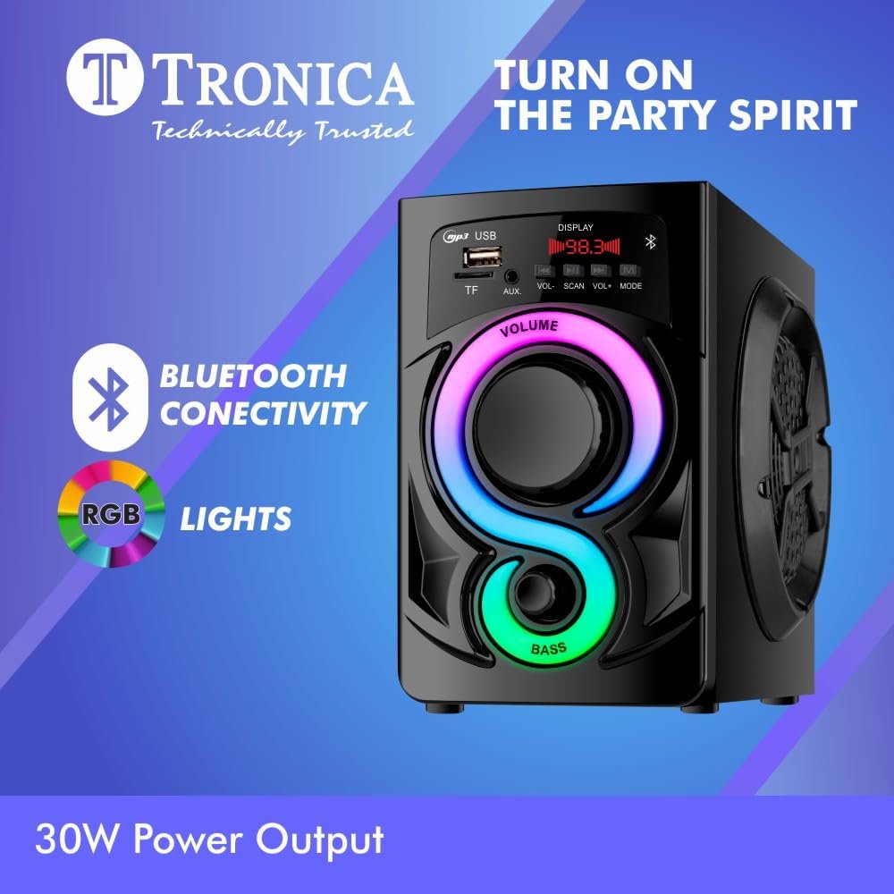 TRONICA Enjoy 3.0 30W Bluetooth Mini Home Theater System with RGB Lights,All Function Remote,PenDrive/FM/AUX/Smart TV Compatible (Enjoy-3) - Image 4