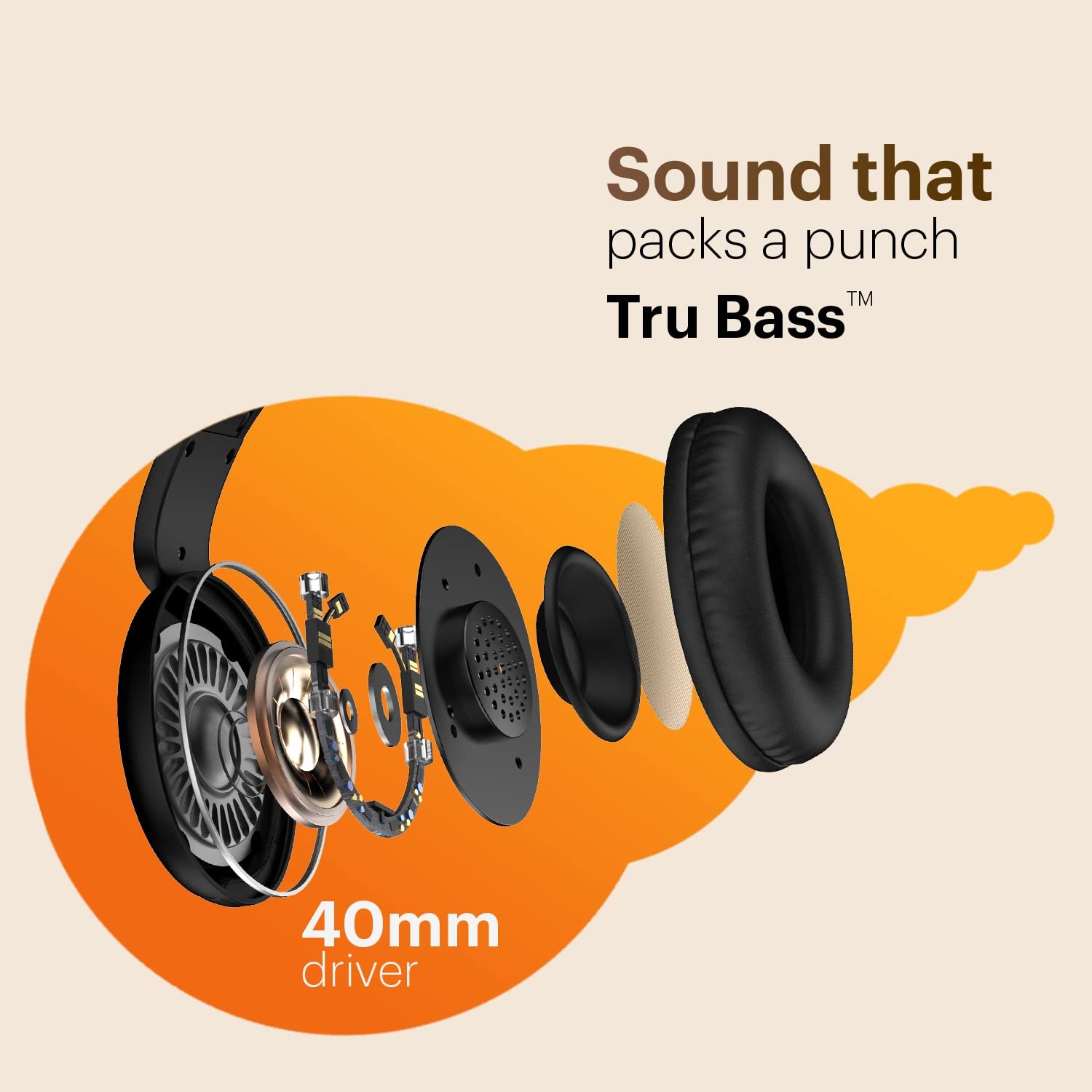 Noise Two Wireless On Ear Headphones with 50 Hours Playtime, Low Latency(up to 45ms), 4 Play Modes, Dual Pairing, BT v5.3 (Bold Black) - Image 6