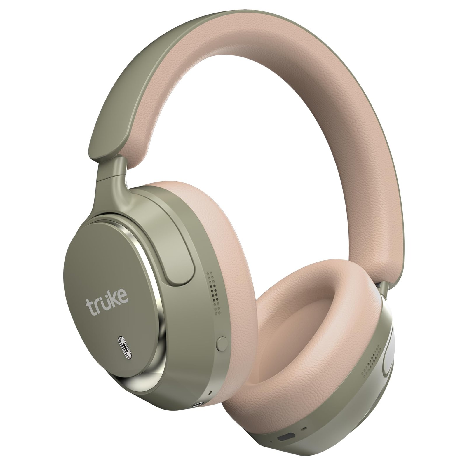 truke New Launch Aura Bass V2 Over The Ear Headphone with 50H of Playtime, 40mm Titanium Drivers, Dual Pairing Headset, 40ms Ultra Low Latency, ENC, Premium Design & Comfort - Forest Green