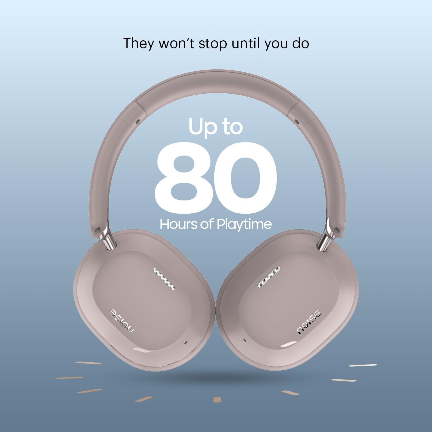 Noise Airwave Max 5 Wireless Over-Ear Headphones with Adaptive Hybrid ANC (up to 50dB), HFA Tech, 80H Playtime, Dual Pairing(Mauve Haze) - Image 8