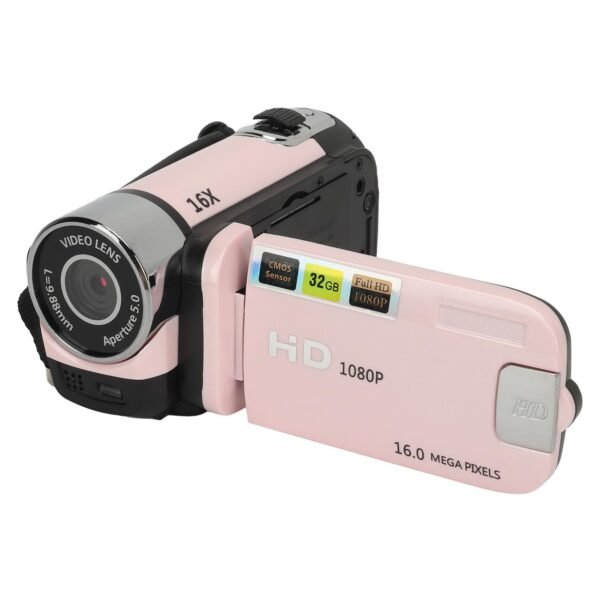 1080P Video Camera, 16MP Camcorder, 16X Digital Zoom, Vlogging Camera with Fill Light, 1/4 Inch Thread Hole, 2.4 Inch Rotatable Screen, USB Recorder (-2214230150514)