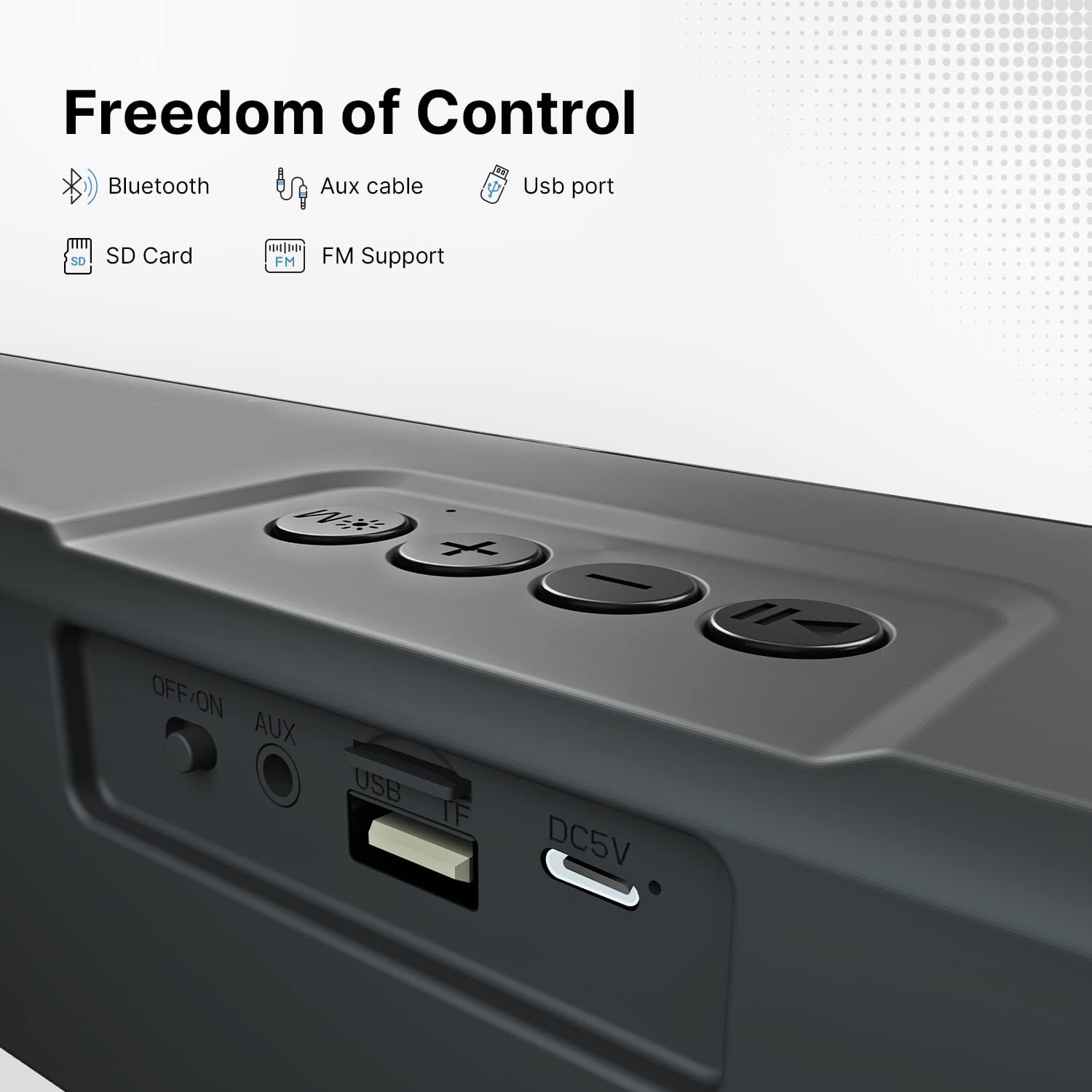 CrossBeats Blaze B24 Bluetooth Soundbar 24W, Gaming RGB Lights, AUX, Bluetooth, USB, FM & TWS I Fast SnapCharge Battery, Multiport Connectivity, BT Speaker for TV, Mobile, PC, Laptops, Tablets Black - Image 4