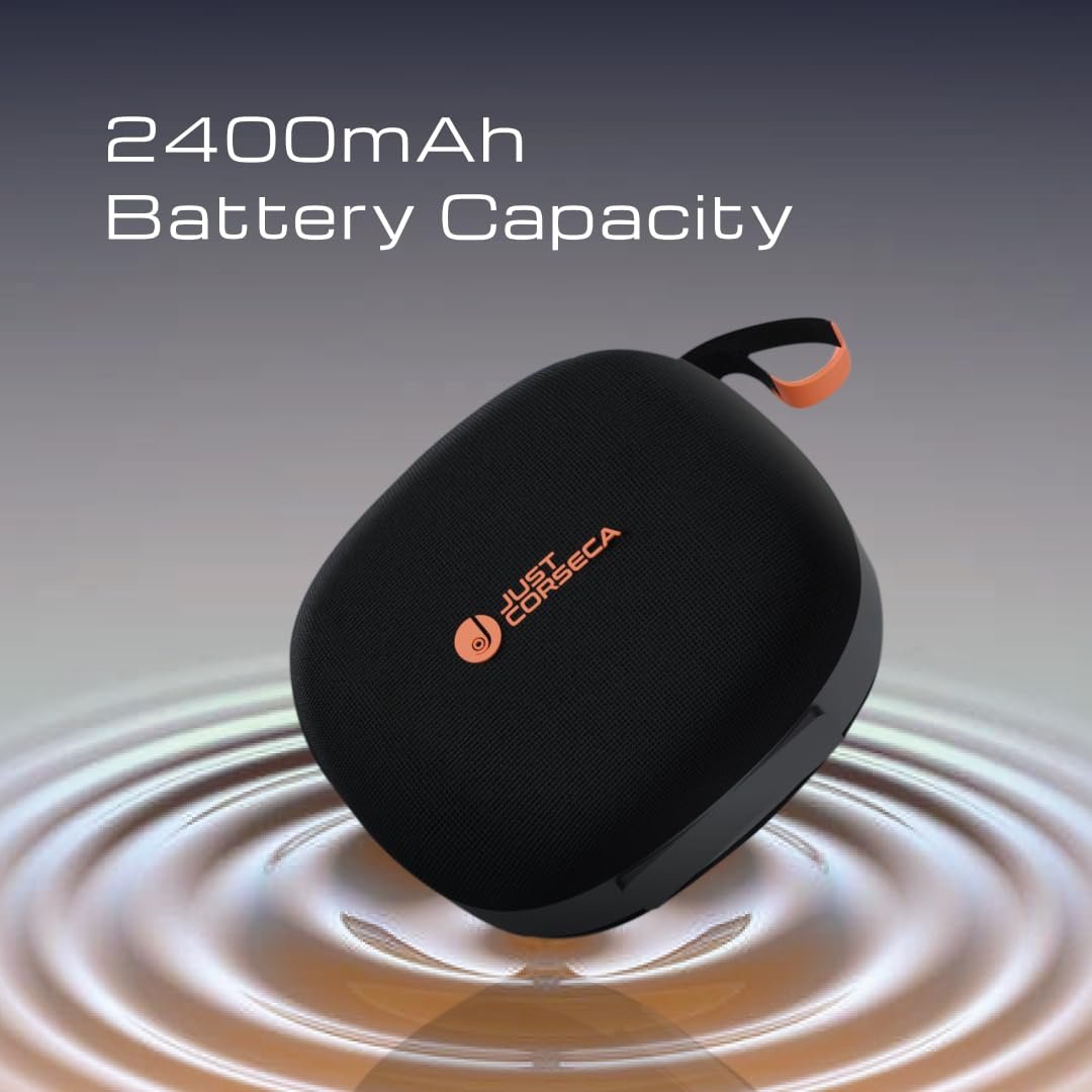 JUST CORSECA Seagle Wireless Speaker | 30W Power (2x15W) | Bluetooth 5.3 | 30 Hours Playtime | TWS Stereo | USB, TF, BT & FM Playback | Splash Proof | 2400mAh Battery (Black) - Image 6