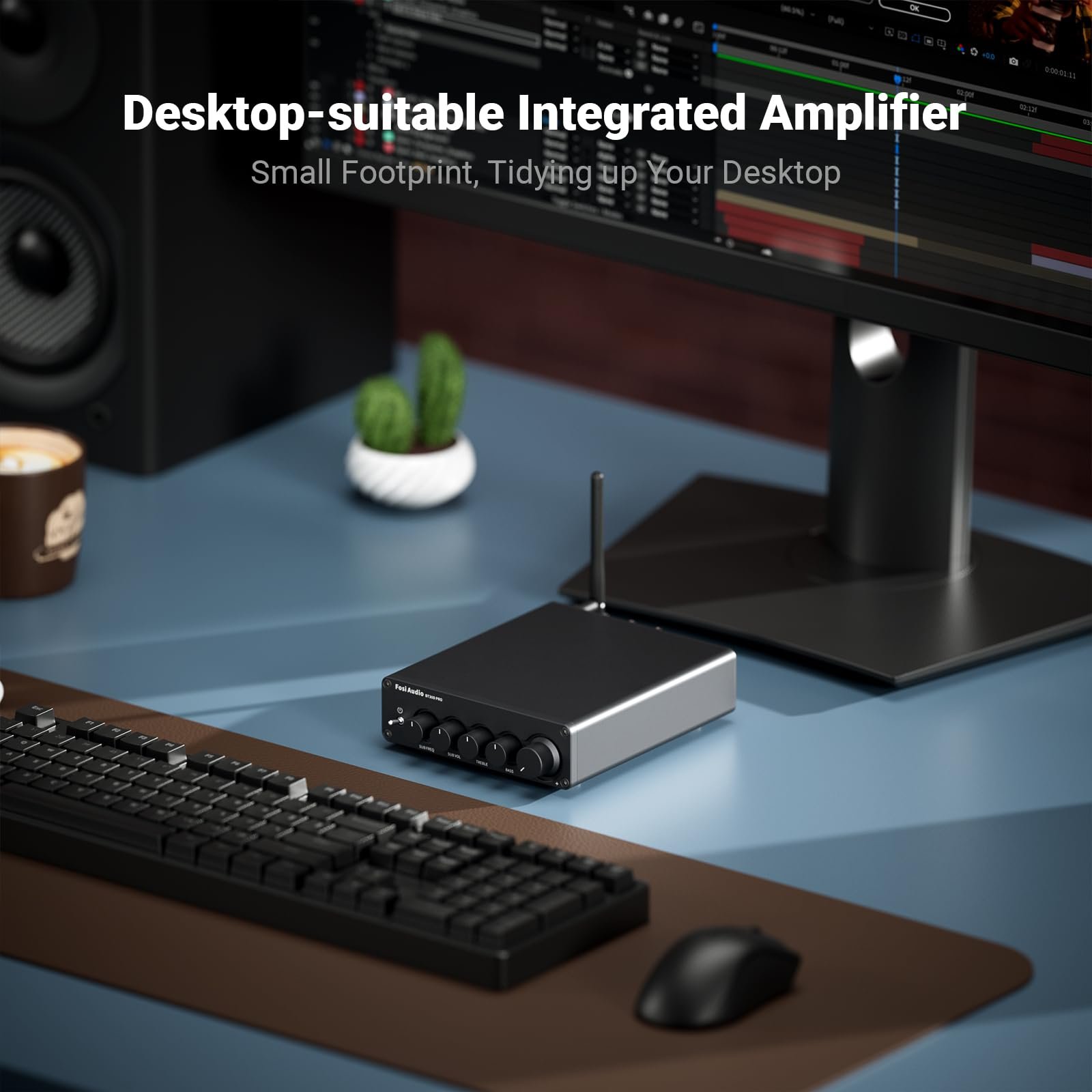 Fosi Audio BT30D Pro TPA3255 Hi-Fi Bluetooth 5.0 Stereo Audio Receiver Amplifier 2.1 Channel Mini Integrated Amp 165 Watt x2+350 Watt for Home Desktop Bookshelf Speakers/Subwoofers with 48V Power - Image 7