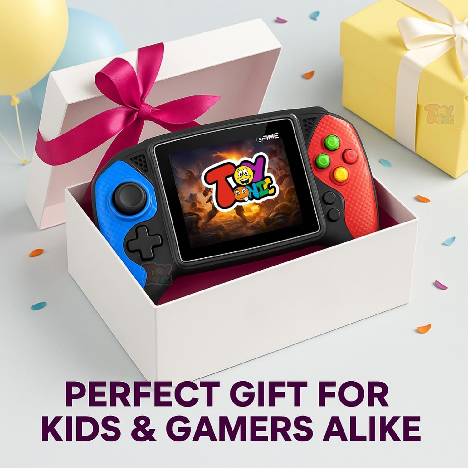 TOYTONIC Portable Retro Handheld Game Console for Kids | Classic Gaming with Preloaded 620 Games | 3.5″ Color Screen, Built-in Power Cell, TV Output | Video Games Player 𝐋𝐢𝐦𝐢𝐭𝐞𝐝 𝐓𝐨𝐝𝐚𝐲