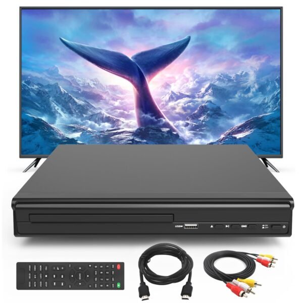 Multi-Region CD DVD Players,DVD Players for TV,HDMI AV Output, Supports USB Input & Mic's, Package Includes RCA/HDMI Cables and Remote Control