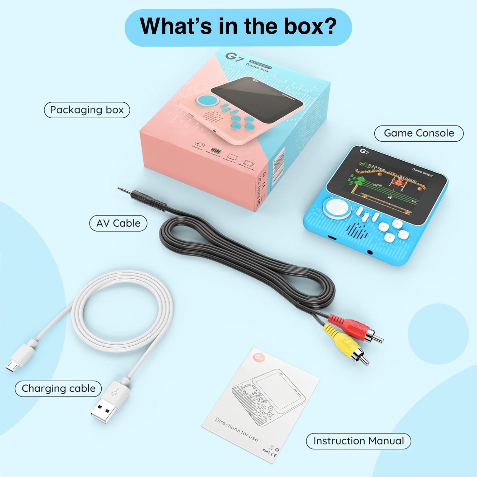 SNAPTRON Handheld Gaming Console for Kids & Adults| G7 Retro Game Console| 666-In-1 Built-in Classic Video Games| Portable Gaming Console| Rechargeable Game Console for Boys 7-14 Years| Retro Game Box