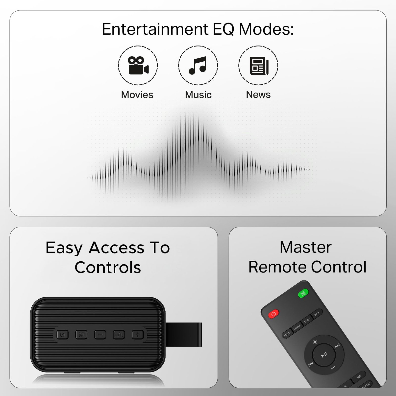 boAt (2025 Launch Aavante 2.2 1400, 140W Signature Sound Built-in Subwoofer, 2.2CH, Multiple Ports, EQ Modes, Remote Control, Bluetooth Sound bar, Home Theatre Soundbar Speaker (Premium Black)