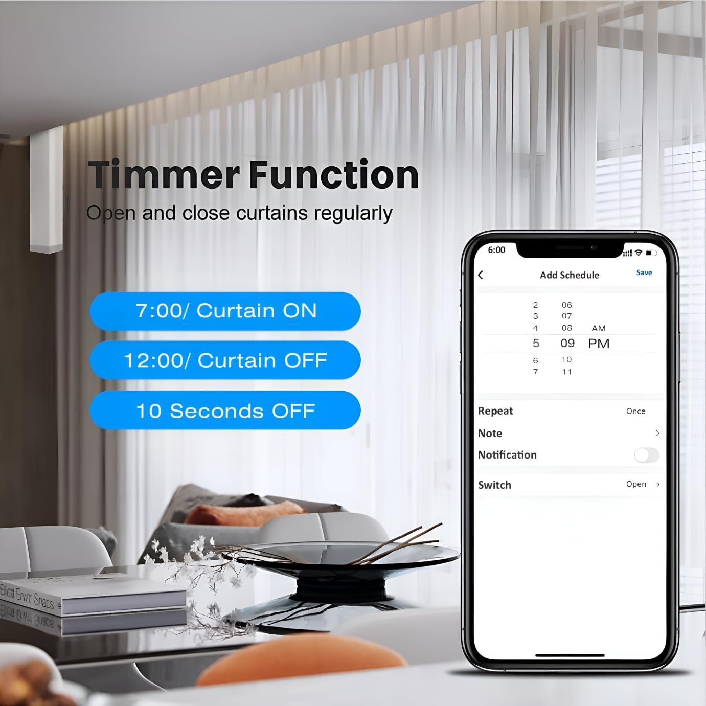 Kerr Smart Curtain Motor | Tuya Zigbee | Supports One Touch, Remote, APP & Voice Control | Compatible with Alexa and Google Home. (Motor) (Gateway Required for Zigbee - Image 4
