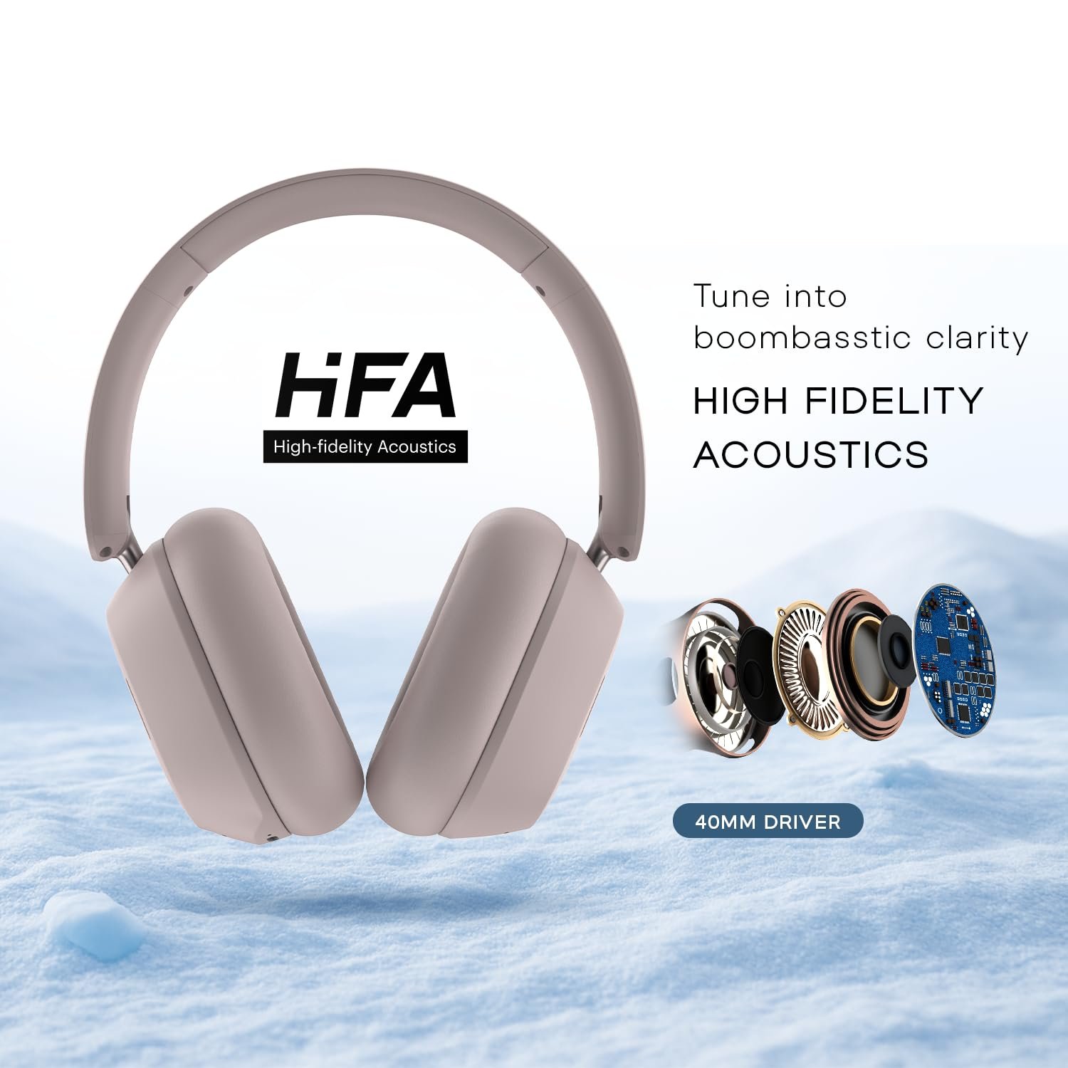 Noise Airwave Max 5 Wireless Over-Ear Headphones with Adaptive Hybrid ANC (up to 50dB), HFA Tech, 80H Playtime, Dual Pairing(Mauve Haze) - Image 11