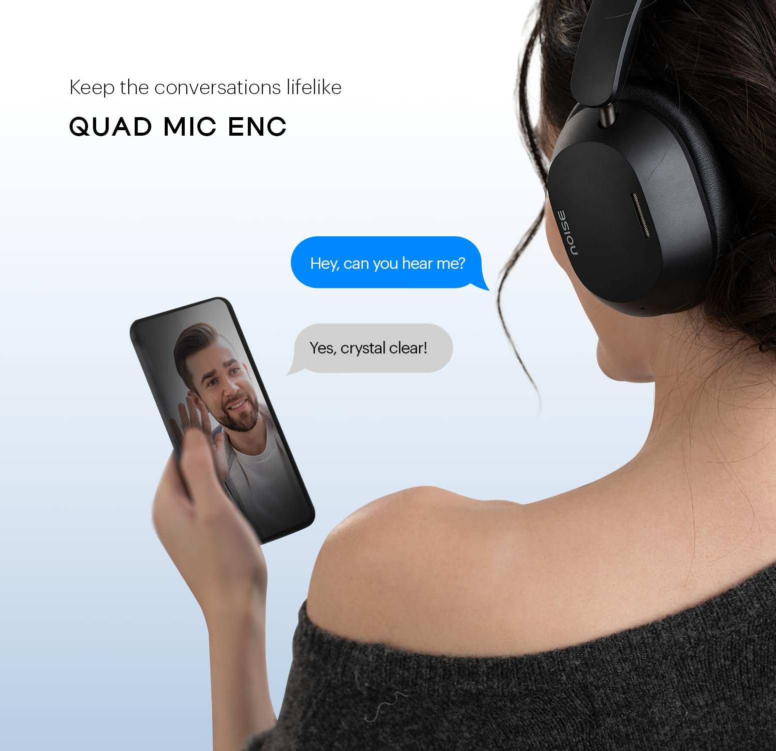 Noise Airwave Max 5 Wireless Over-Ear Headphones with Adaptive Hybrid ANC (up to 50dB), HFA Tech, 80H Playtime, Dual Pairing(Mauve Haze) - Image 5