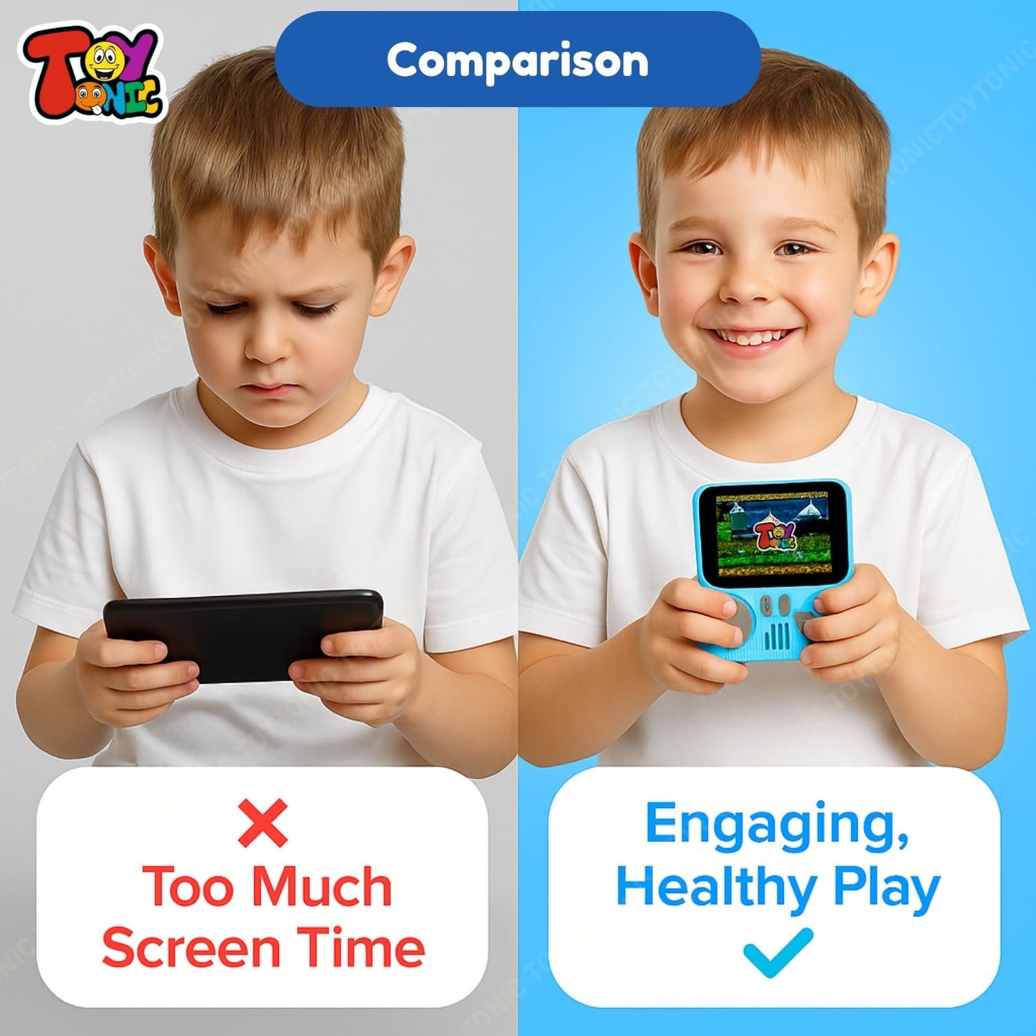 TOYTONIC Retro Handheld Gaming Console for Kids & Adults â 666-In-1 Built-in Classic Video Games â Rechargeable Game Console for Boys 7-14 Years â TV Output â Portable Toy Gift - Image 4