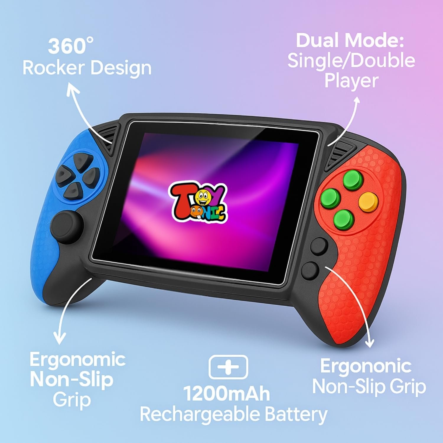 TOYTONIC Portable Retro Handheld Game Console for Kids | Classic Gaming with Preloaded 620 Games | 3.5" Color Screen, Built-in Power Cell, TV Output | Video Games Player ๐๐ข๐ฆ๐ข๐ญ๐๐ ๐๐จ๐๐๐ฒ - Image 8