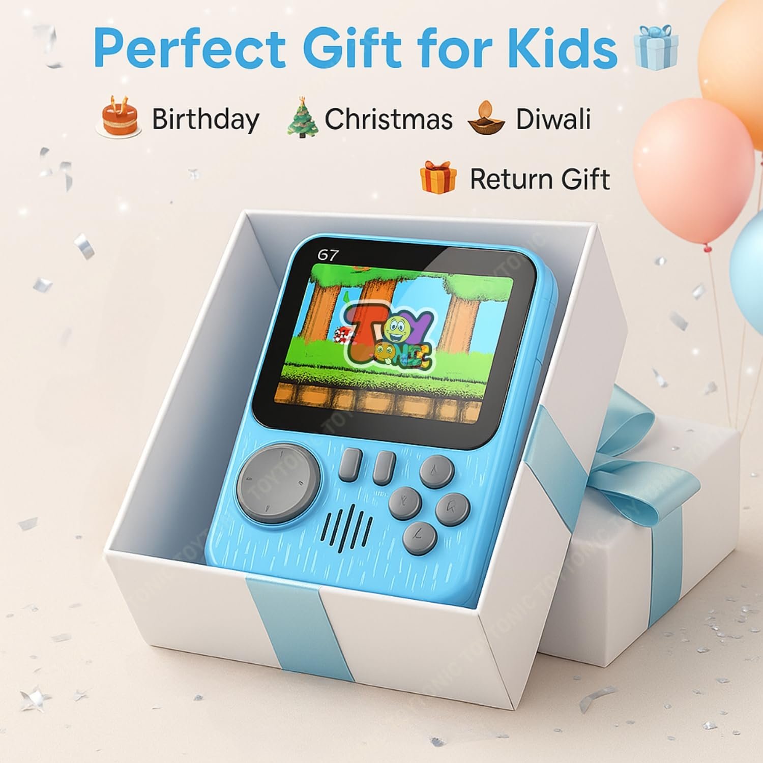 TOYTONIC Retro Handheld Gaming Console for Kids & Adults â 666-In-1 Built-in Classic Video Games â Rechargeable Game Console for Boys 7-14 Years â TV Output â Portable Toy Gift - Image 3