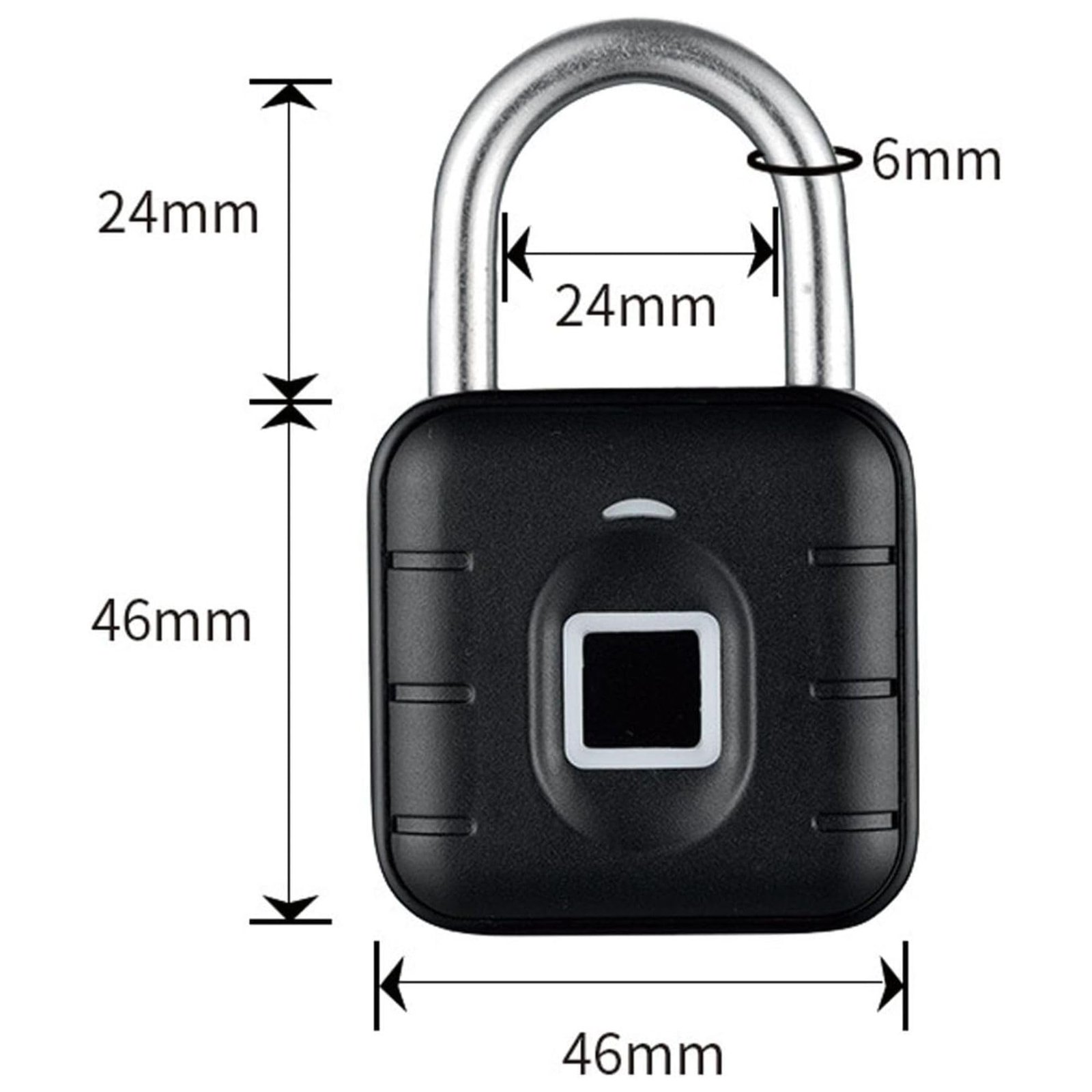 LAVNA Smart Biometric Padlock with 2-Way Access: Fingerprint, Mobile App, IP67 Waterproof for Doors, Bags, Suitcase, Garage, Cabinet, Warehouse & Shutter (Small), Black - Image 5